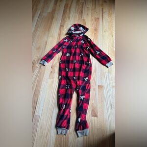 Wonder Nation Red and Black Plaid Kids Plaid Moose Footie